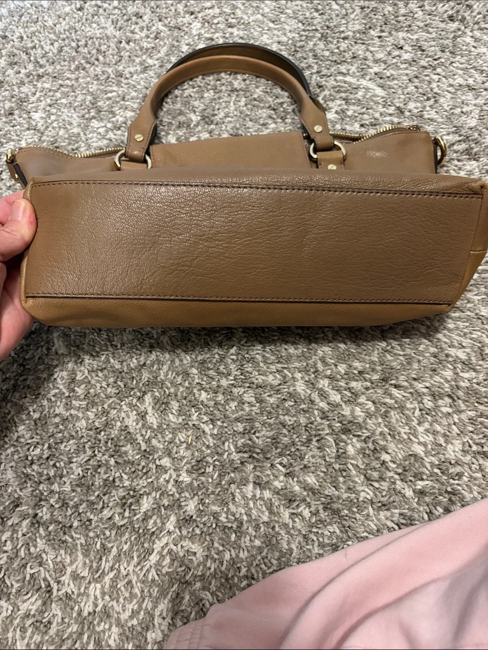 Michael Kors Tan Leather Tote with Gold-Tone Lock